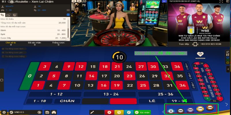 Các bước chơi Roulette cơ bản nhất tại W88